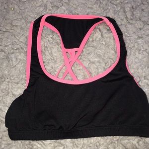 Fruit of the Loom sport bra in black and pink